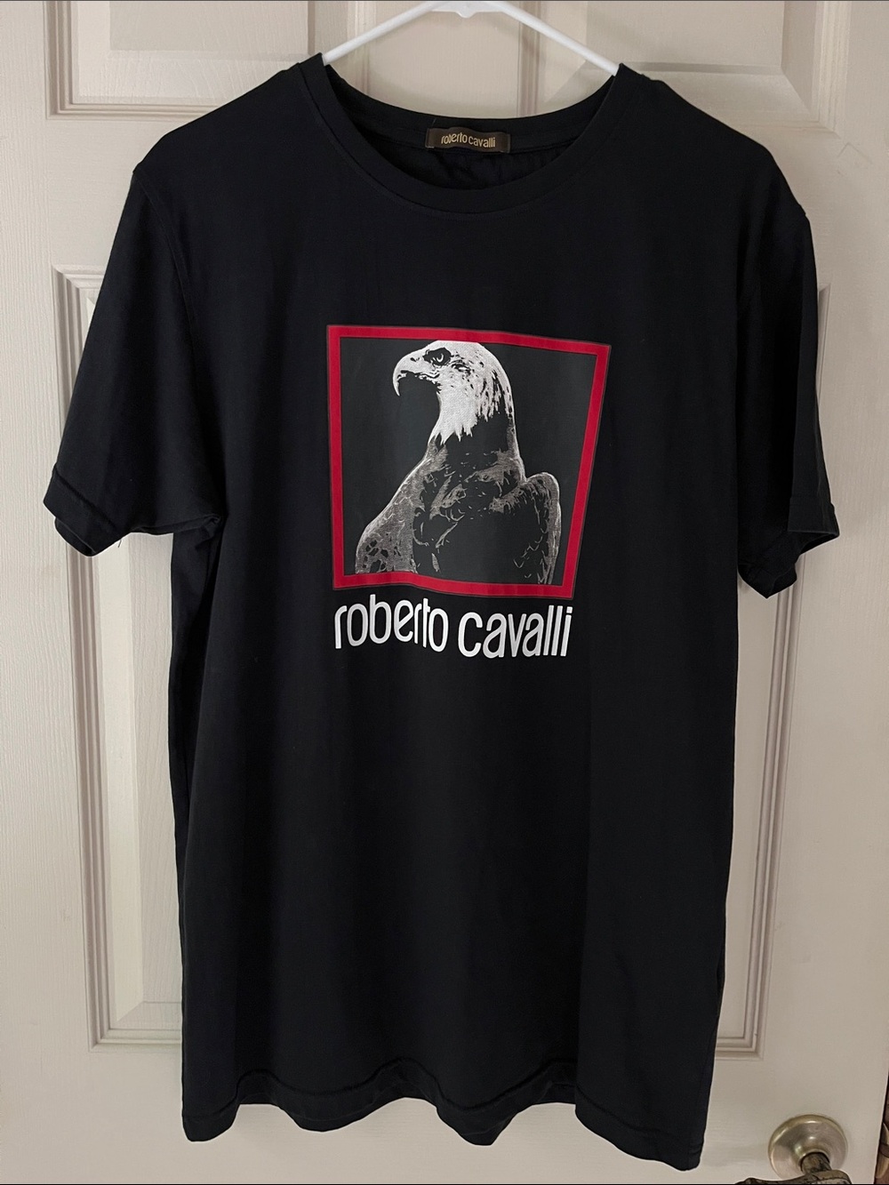 Roberto Cavalli Black T-Shirt with Eagle Graphic XXL